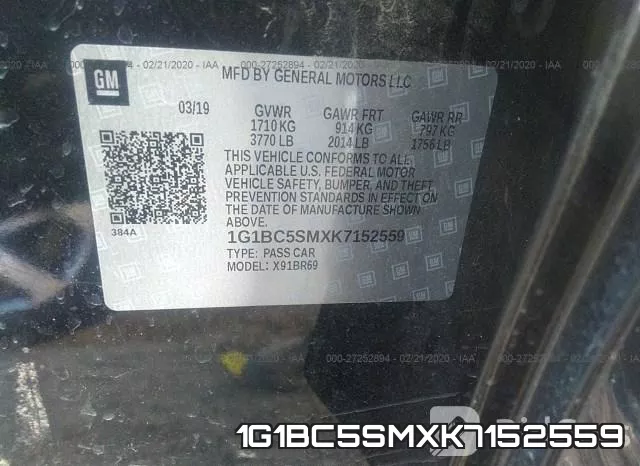 1G1BC5SMXK7152559 фото 10