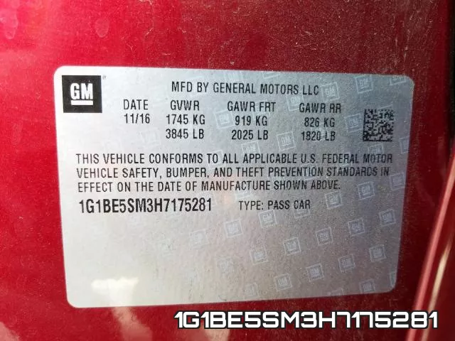 1G1BE5SM3H7175281 фото 2