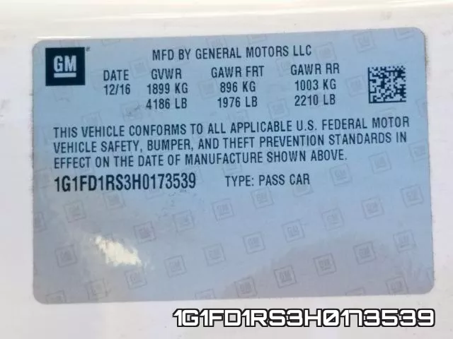 1G1FD1RS3H0173539 фото 2