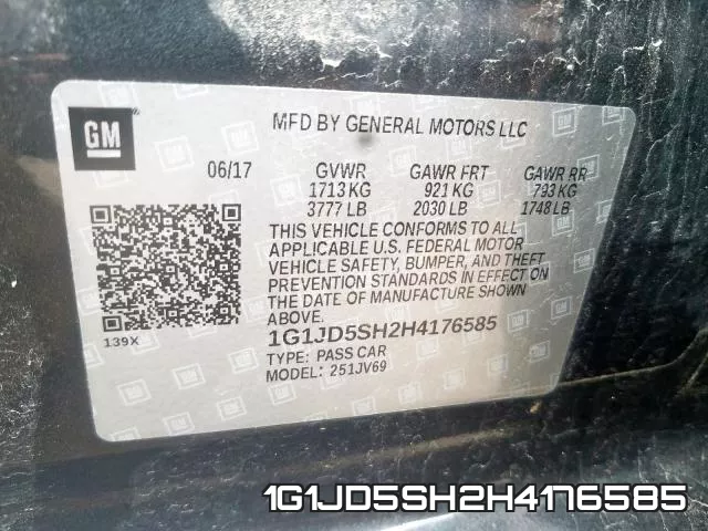 1G1JD5SH2H4176585 фото 2