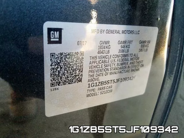1G1ZB5ST5JF109342 фото 2