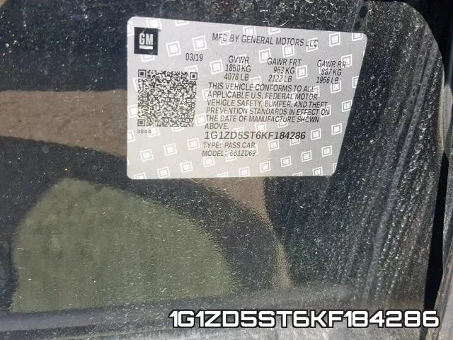 1G1ZD5ST6KF184286 фото 2