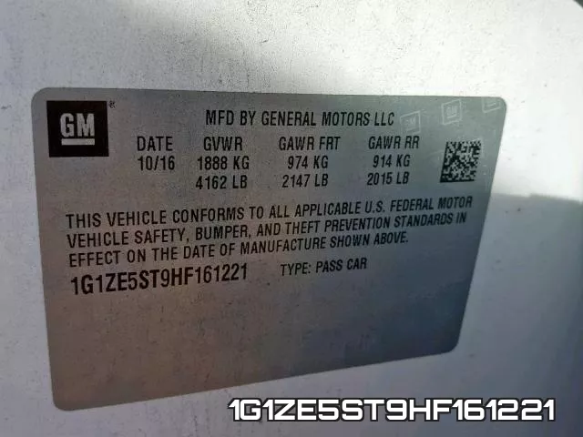 1G1ZE5ST9HF161221 фото 2
