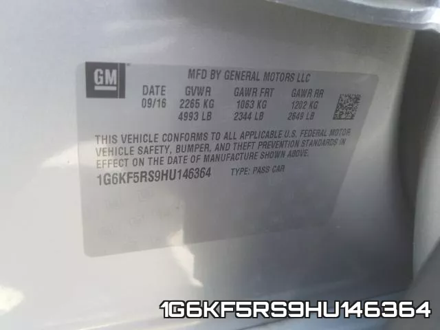 1G6KF5RS9HU146364 фото 2