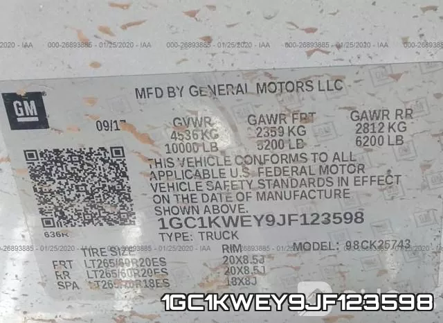 1GC1KWEY9JF123598 фото 10