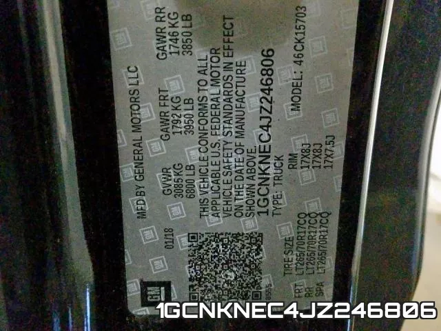 1GCNKNEC4JZ246806 фото 2