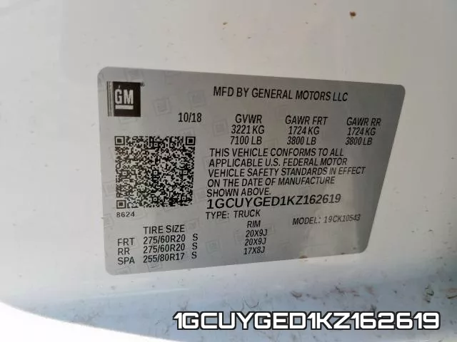 1GCUYGED1KZ162619 фото 2