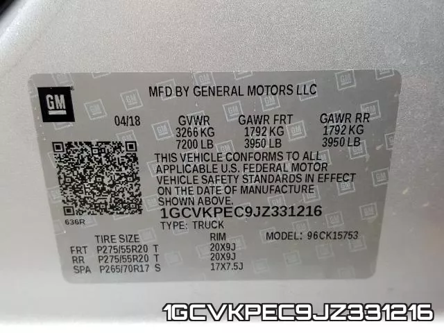 1GCVKPEC9JZ331216 фото 2