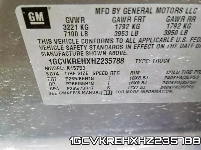 1GCVKREHXHZ235788 фото 2
