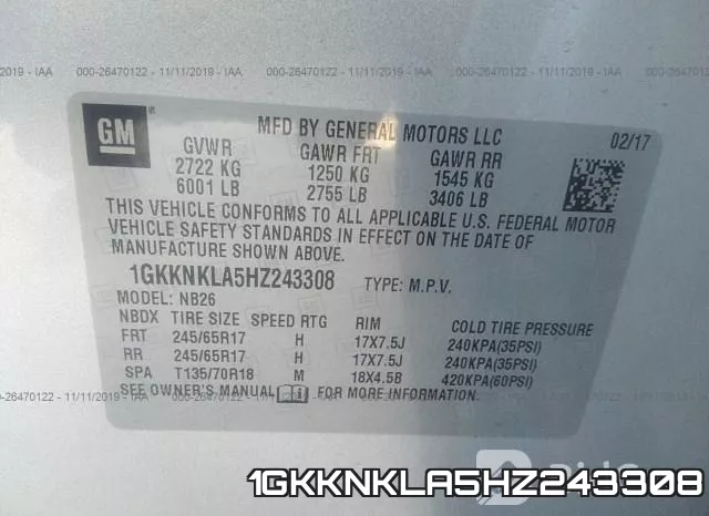 1GKKNKLA5HZ243308 фото 10