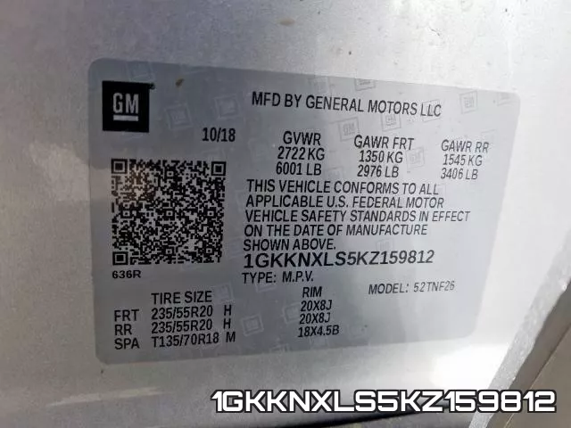 1GKKNXLS5KZ159812 фото 2
