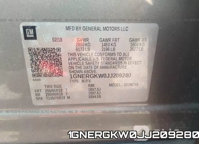 1GNERGKW0JJ209280 фото 10