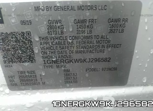 1GNERGKW9KJ296582 фото 10