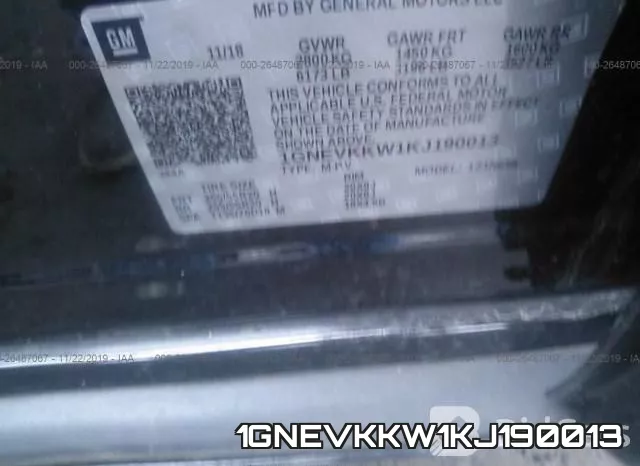 1GNEVKKW1KJ190013 фото 10