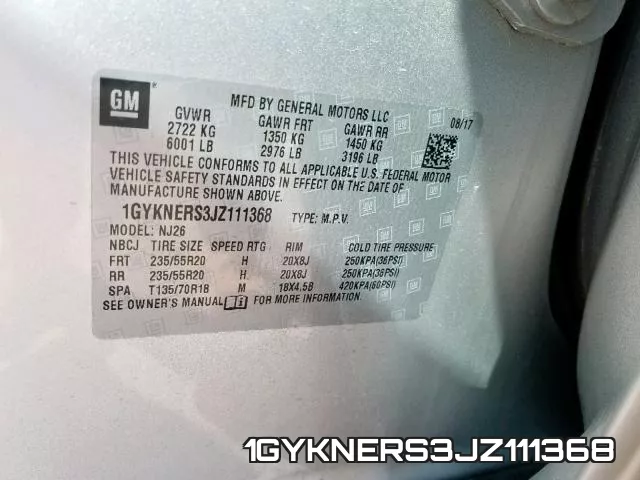1GYKNERS3JZ111368 фото 2