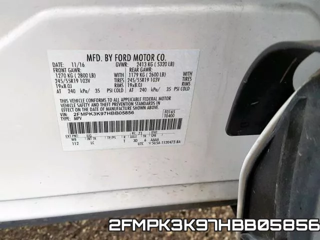 2FMPK3K97HBB05856 фото 2