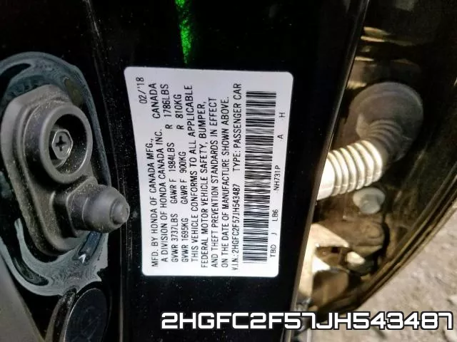 2HGFC2F57JH543487 фото 2