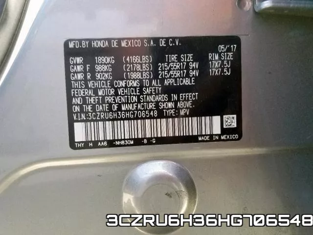 3CZRU6H36HG706548 фото 2