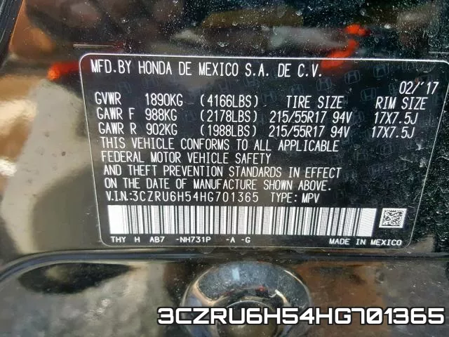 3CZRU6H54HG701365 фото 2