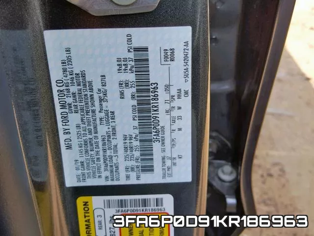 3FA6P0D91KR186963 фото 2