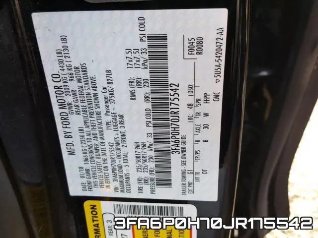 3FA6P0H70JR175542 фото 2