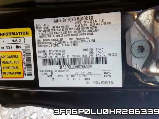 3FA6P0LU0HR286339 фото 2