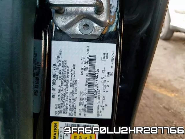3FA6P0LU2HR287766 фото 2