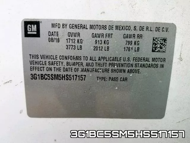 3G1BC5SM5HS517157 фото 2