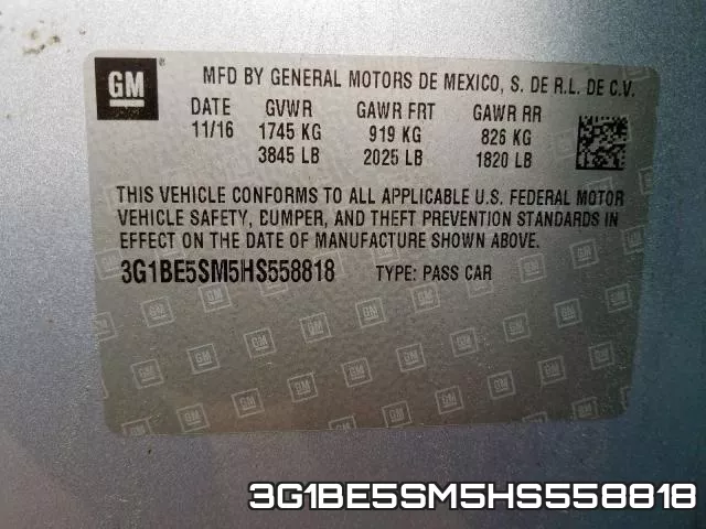 3G1BE5SM5HS558818 фото 2