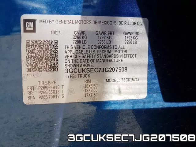 3GCUKSEC7JG207508 фото 2