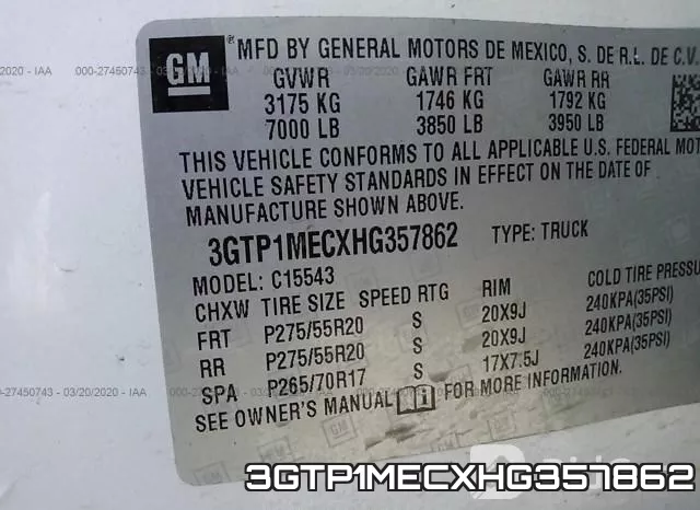 3GTP1MECXHG357862 фото 10