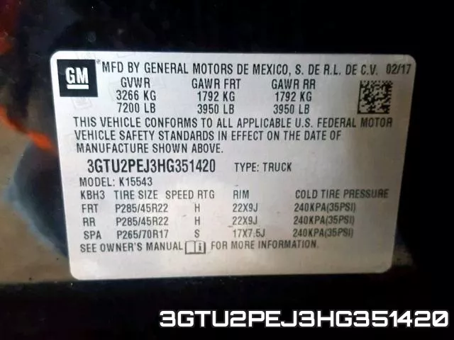 3GTU2PEJ3HG351420 фото 2