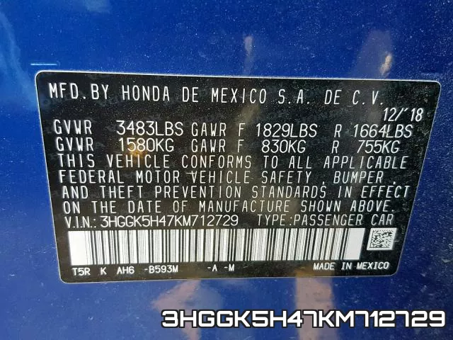 3HGGK5H47KM712729 фото 2