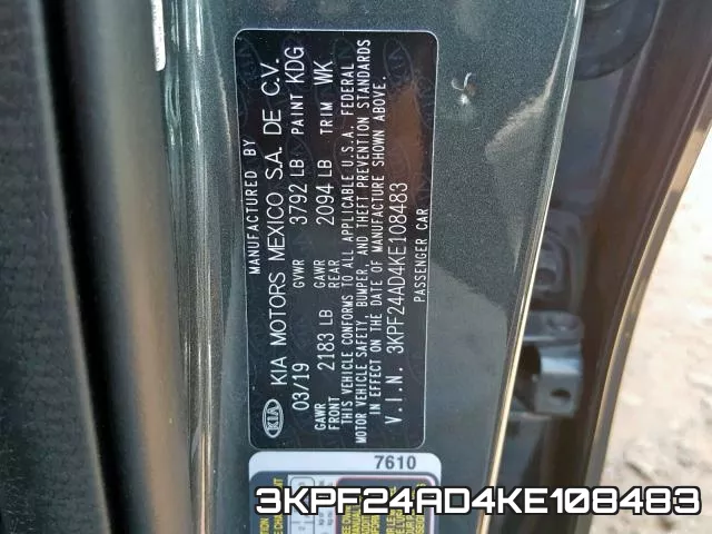 3KPF24AD4KE108483 фото 2