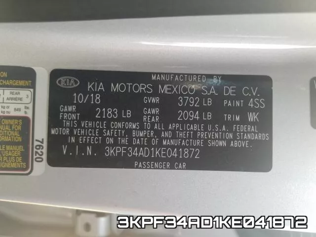 3KPF34AD1KE041872 фото 2