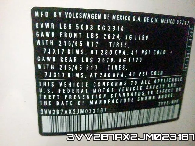 3VV2B7AX2JM023187 фото 2