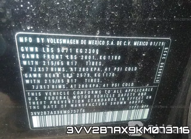 3VV2B7AX9KM073716 фото 10
