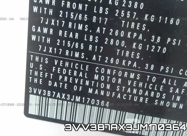 3VV3B7AX3JM170364 фото 10