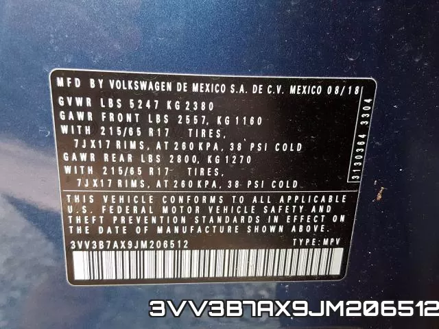 3VV3B7AX9JM206512 фото 2