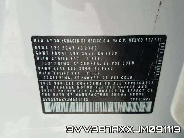 3VV3B7AXXJM091113 фото 2