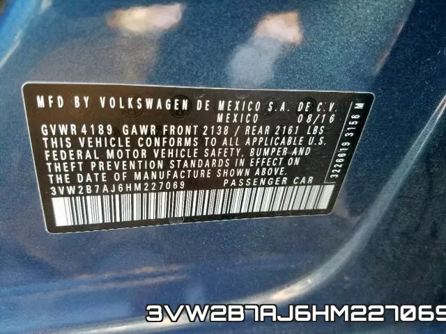 3VW2B7AJ6HM227069 фото 2
