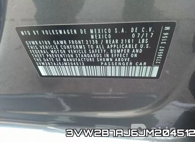 3VW2B7AJ6JM204512 фото 10