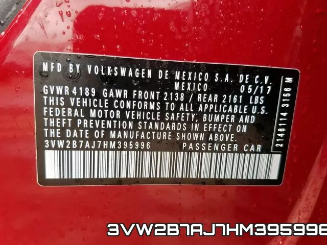 3VW2B7AJ7HM395996 фото 2