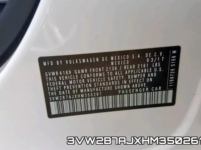 3VW2B7AJXHM350261 фото 2