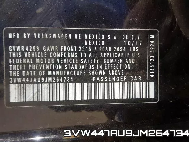 3VW447AU9JM264734 фото 2
