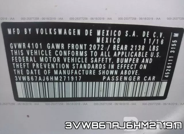 3VWB67AJ6HM271917 фото 10