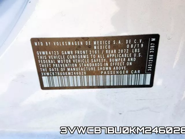 3VWCB7BU0KM246026 фото 2