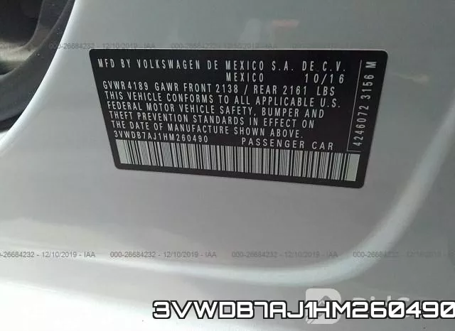 3VWDB7AJ1HM260490 фото 10