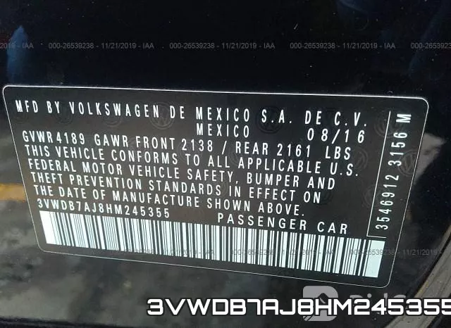 3VWDB7AJ8HM245355 фото 10
