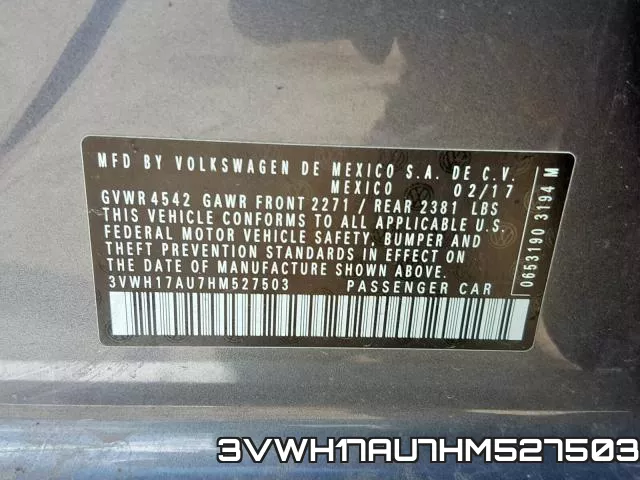 3VWH17AU7HM527503 фото 2